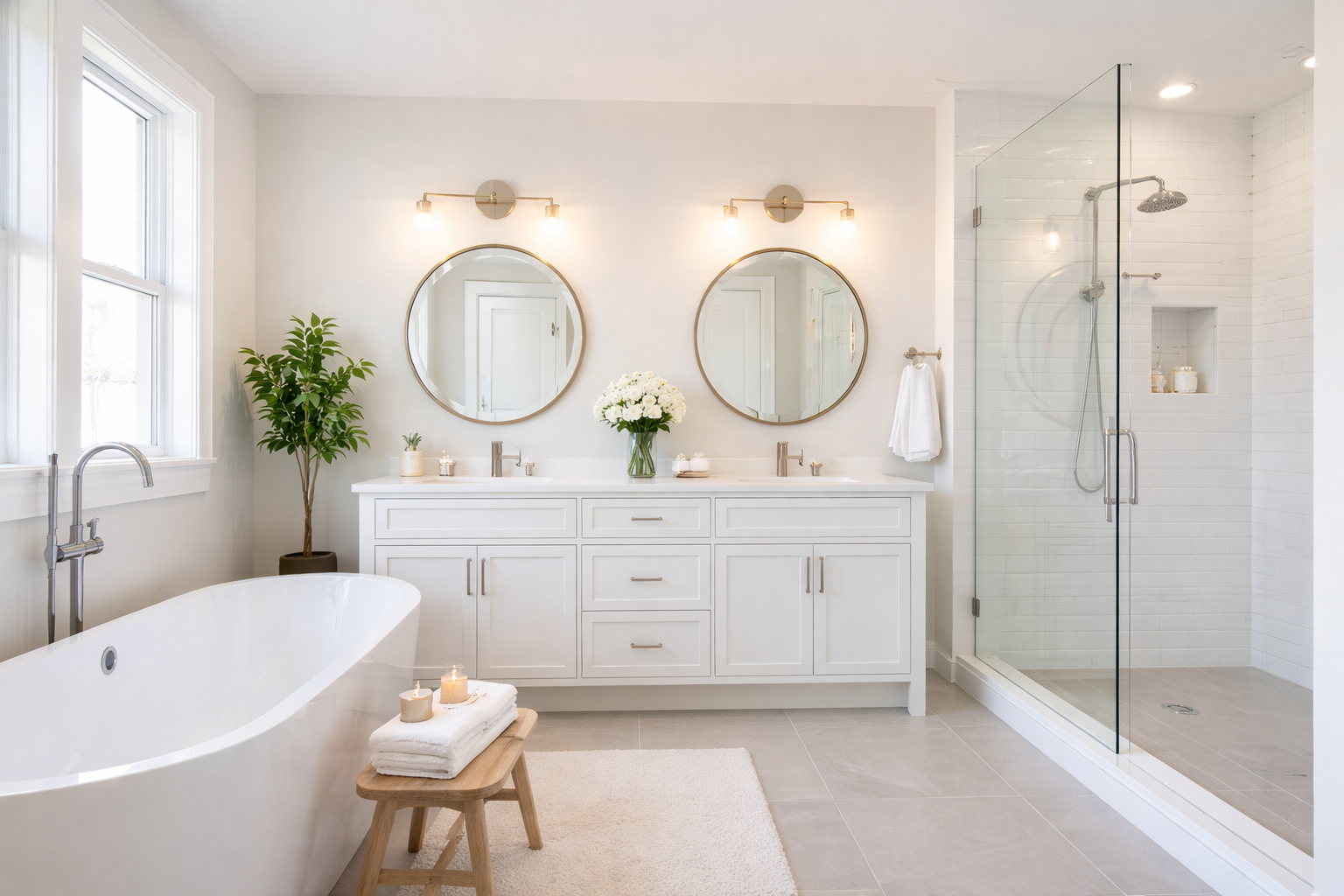 Very clean bathroom prepared to a high domestic cleaning standard